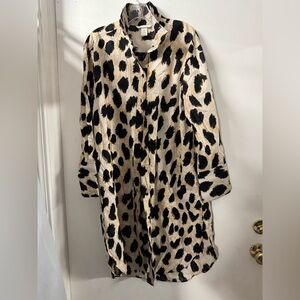 H&M animal print shirt dress S // 101203